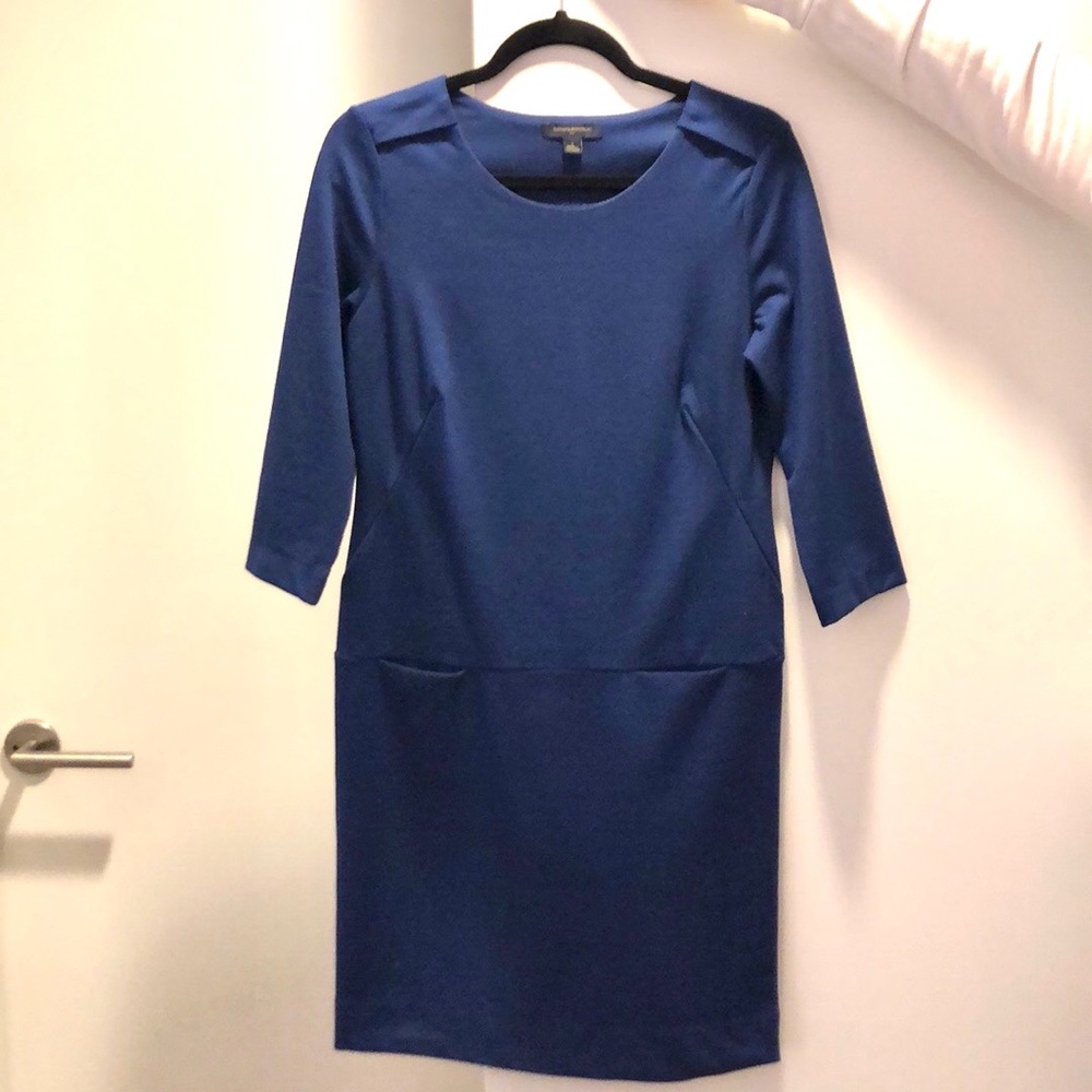 Banana Republic Blue Shift Dress 3/4 Sleeve